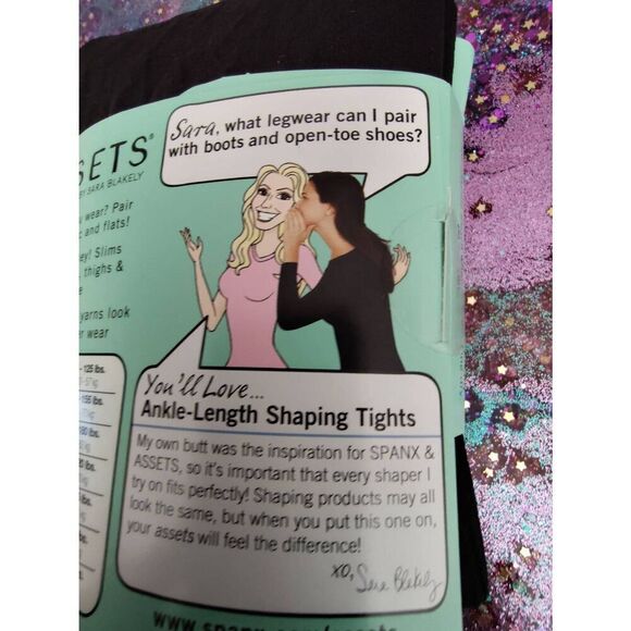 ASSETS BY SARA BLAKELY SPANX BLACK ANKLE LENGTH SHAPING TIGHTS SIZE 4 - Picture 8 of 8
